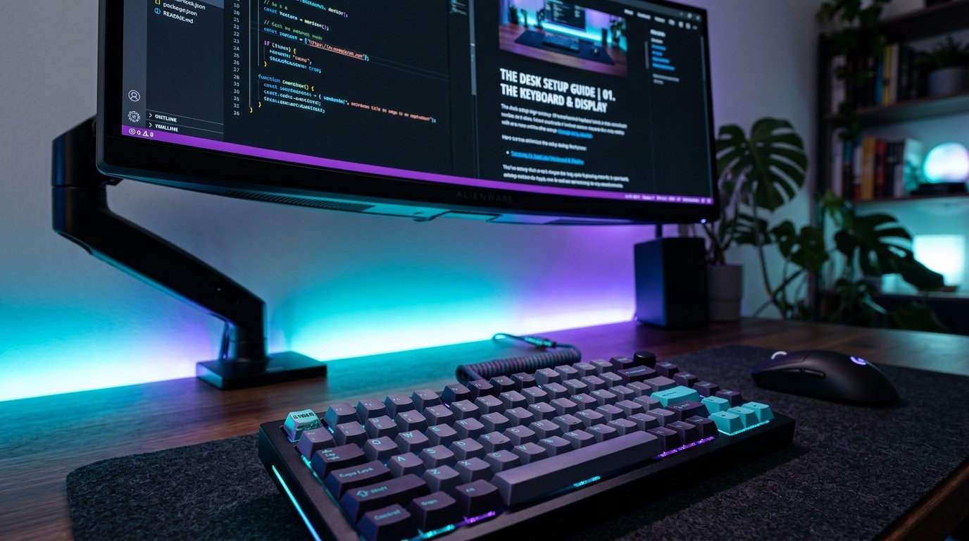 Minimalist Ergonomik Masa Düzeni: Monitör Kolları ve Kablo Yönetimi